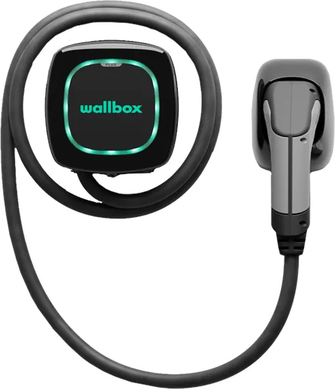 Wallbox Pulsar Plus -Laddbox med Wi-Fi, 22 kW, 5 meter, Typ 2, svart